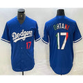 Los Angeles Dodgers #17 Shohei Ohtani Number Mexico Blue AmberGomez Cool Base Stitched Jerseys