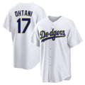 Los Angeles Dodgers #17 Shohei Ohtani Player Gold White AmberGomez 2026 Collection Stadium Game Stitched Jerseys