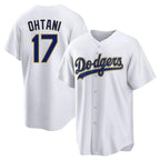 Los Angeles Dodgers #17 Shohei Ohtani Player Gold White AmberGomez 2026 Collection Stadium Game Stitched Jerseys