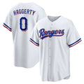 Texas Rangers #0 Sam Haggerty White AmberGomez Home Replica Jersey