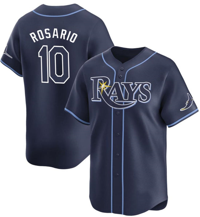 Tampa Bay Rays #10 Amed Rosario Navy AmberGomez Away Limited Stitched Jersey