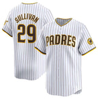 San Diego Padres #29 Brett Sullivan White AmberGomez 2024 Home Limited Stitched Jersey