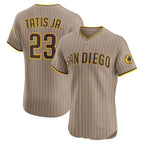 San Diego Padres #23 Fernando Tatis Jr. Khaki AmberGomez Sand Elite Jersey