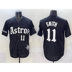 Houston Astros #11 Cam Smith Black AmberGomez Gothic 'Houston Born Barrio Raised' Limited Stitched Jersey