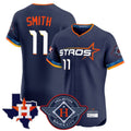 Houston Astros #11 Cam Smith Player Navy AmberGomez City Connect Texas Patch Vapor Premier Limited Elite Home Stitched Jerseys