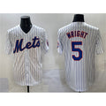 New York Mets #5 David Wright White AmberGomez Stitched Jersey