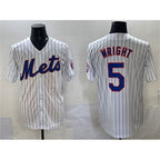 New York Mets #5 David Wright White AmberGomez Stitched Jersey