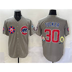 Chicago Cubs #30 Kyle Tucker Gray AmberGomez 2025 Tokyo Series Limited Stitched Jersey
