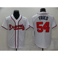 Atlanta Braves #54 Max Fried White AmberGomez Stitched Cool Base Jersey
