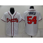 Atlanta Braves #54 Max Fried White AmberGomez Stitched Cool Base Jersey