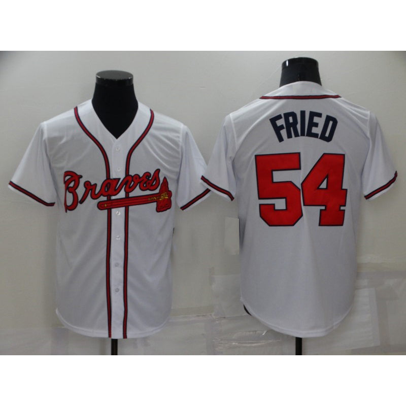 Atlanta Braves #54 Max Fried White AmberGomez Stitched Cool Base Jersey
