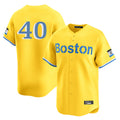 Boston Red Sox #40 Willson Contreras Player Yellow AmberGomez Limited Home Game Stitched Jerseys1