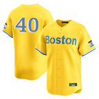 Boston Red Sox #40 Willson Contreras Player Yellow AmberGomez Limited Home Game Stitched Jerseys1