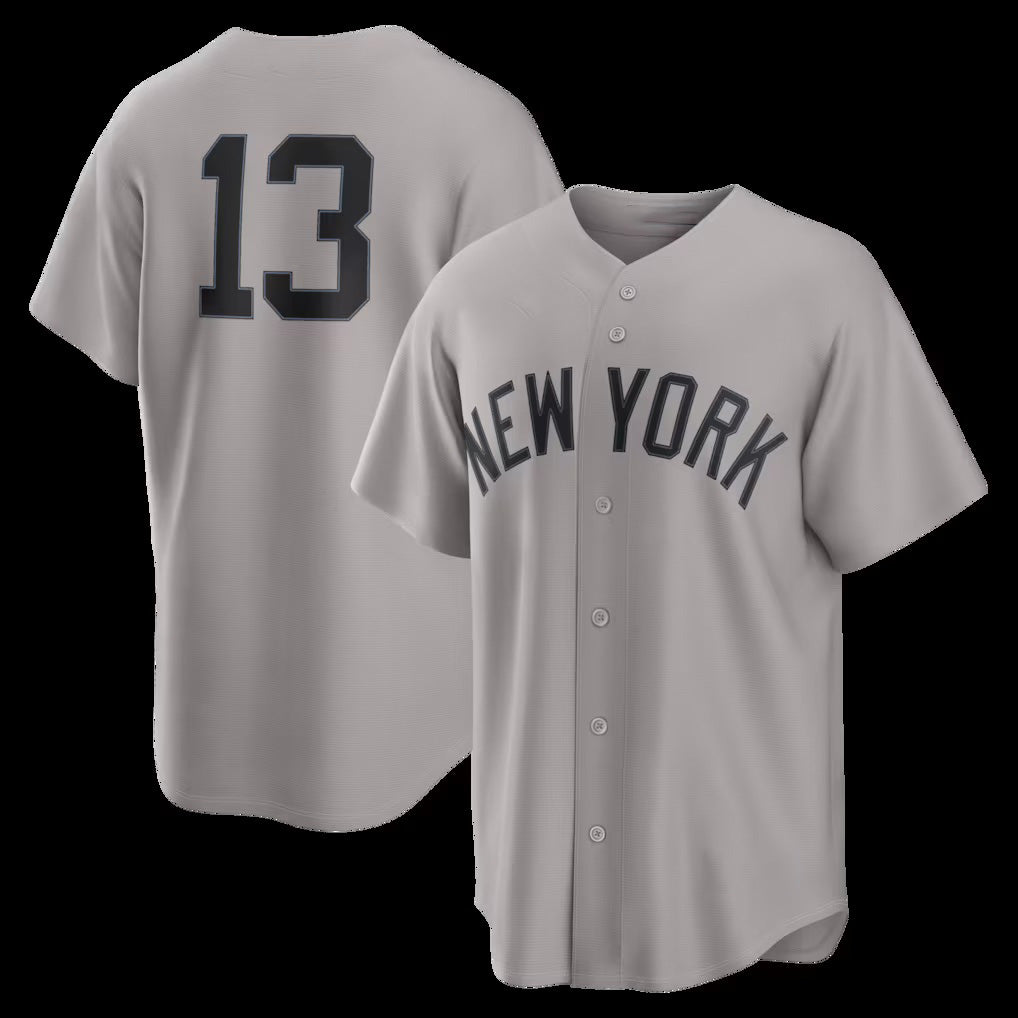 New York Yankees #13 Jazz Chisholm Jr. Gray AmberGomez Road Replica Jersey 2