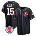 Chicago Cubs #15 Carson Kelly Player Black AmberGomez Fashion Out 150th Anniversary Game Stitched Jerseys