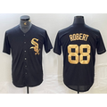 Chicago White Sox #88 Luis Robert Black Gold AmberGomez Cool Base Stitched Jersey