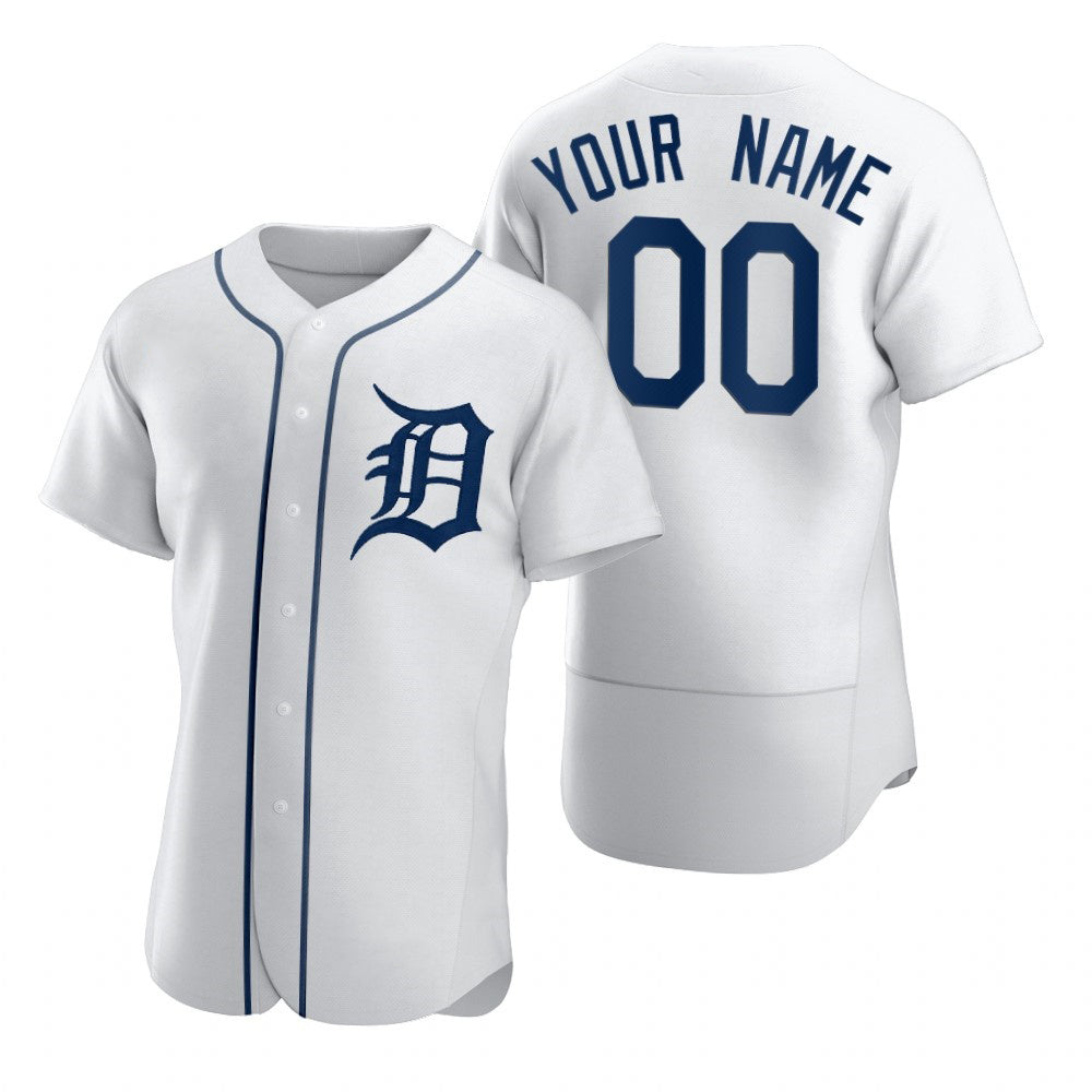 Custom Detroit Tigers White AmberGomez 2020 Stitched Flex Base Jersey