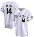 Colorado Rockies #14 Ezequiel Tovar White White AmberGomez Home Limited Stitched Jersey