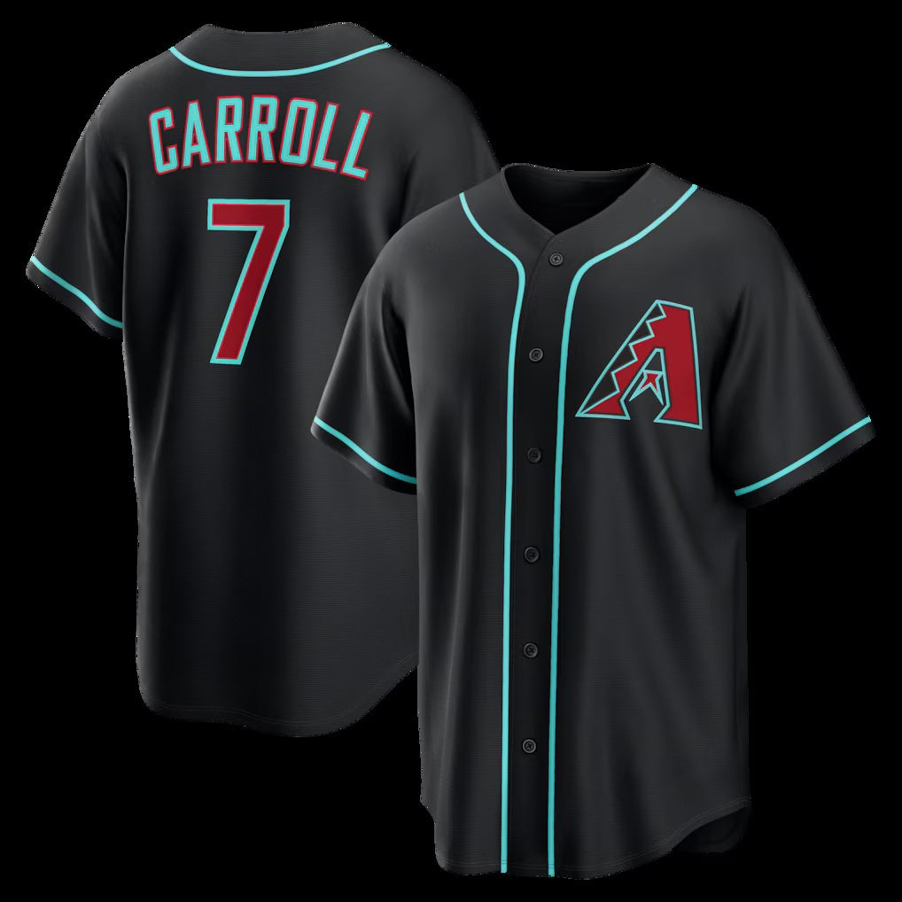 Arizona Diamondbacks #7 Corbin Carroll Black AmberGomez Alternate Replica Jersey