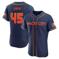Houston Astros #45 Tatsuya Imai Player Navy AmberGomez City Connect Limited Elite Home Stitched Jerseys