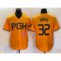 Pittsburgh Pirates #32 Henry Davis Number Yellow AmberGomez 2023 City Connect Stitched Jersey 2