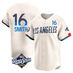Los Angeles Dodgers #16 Will Smith Player Cream AmberGomez World Series City Connect Limited Home Stitched Jerseys