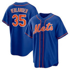 New York Mets #35 Justin Verlander Blue AmberGomez Stitched Cool Base Jersey
