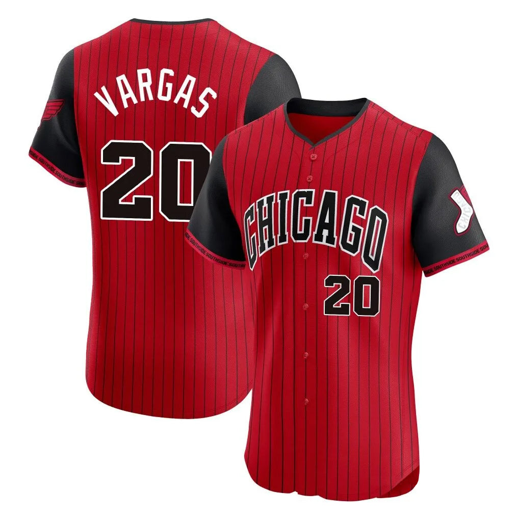 Chicago White Sox #20 Miguel Vargas Player Red AmberGomez City Connect Limited Elite Home Stitched Jerseys