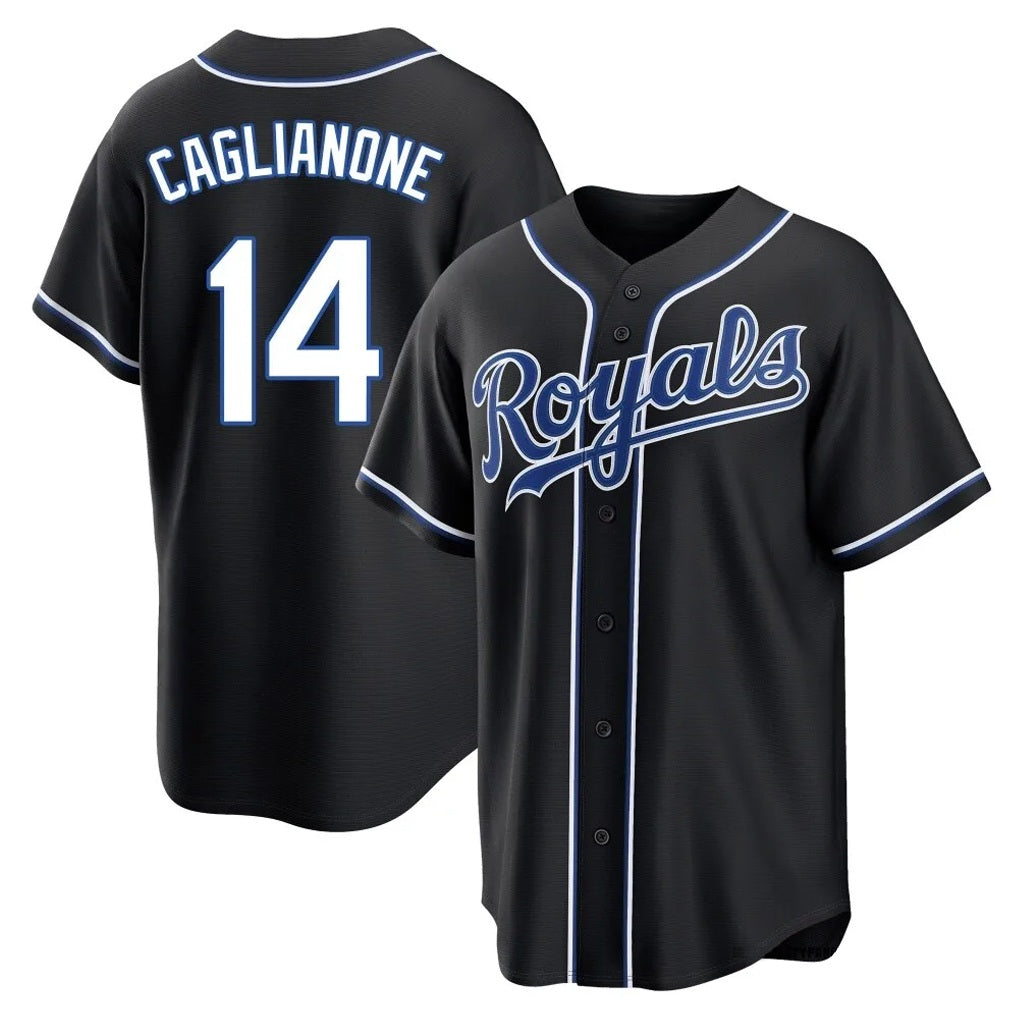 Kansas City Royals #14 Jac Caglianone Player Black AmberGomez Carbon Fashion Home Game Stitched Jerseys