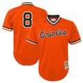 Baltimore Orioles #8 Cal Ripken Player Orange AmberGomez Mitchell & Ness Cooperstown Collection Mesh T-shirt Game Stitched Jerseys