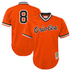 Baltimore Orioles #8 Cal Ripken Player Orange AmberGomez Mitchell & Ness Cooperstown Collection Mesh T-shirt Game Stitched Jerseys