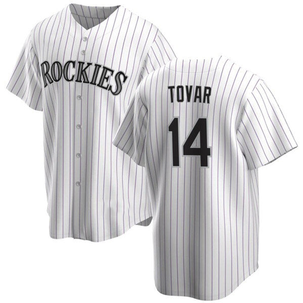 Colorado Rockies #14 Ezequiel Tovar White AmberGomez Cool Base Stitched Jersey