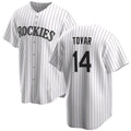 Colorado Rockies #14 Ezequiel Tovar White AmberGomez Cool Base Stitched Jersey