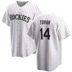 Colorado Rockies #14 Ezequiel Tovar White AmberGomez Cool Base Stitched Jersey
