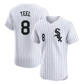 Chicago White Sox #8 Kyle Teel Player White AmberGomez Stripe Limited Elite Home Stitched Jerseys