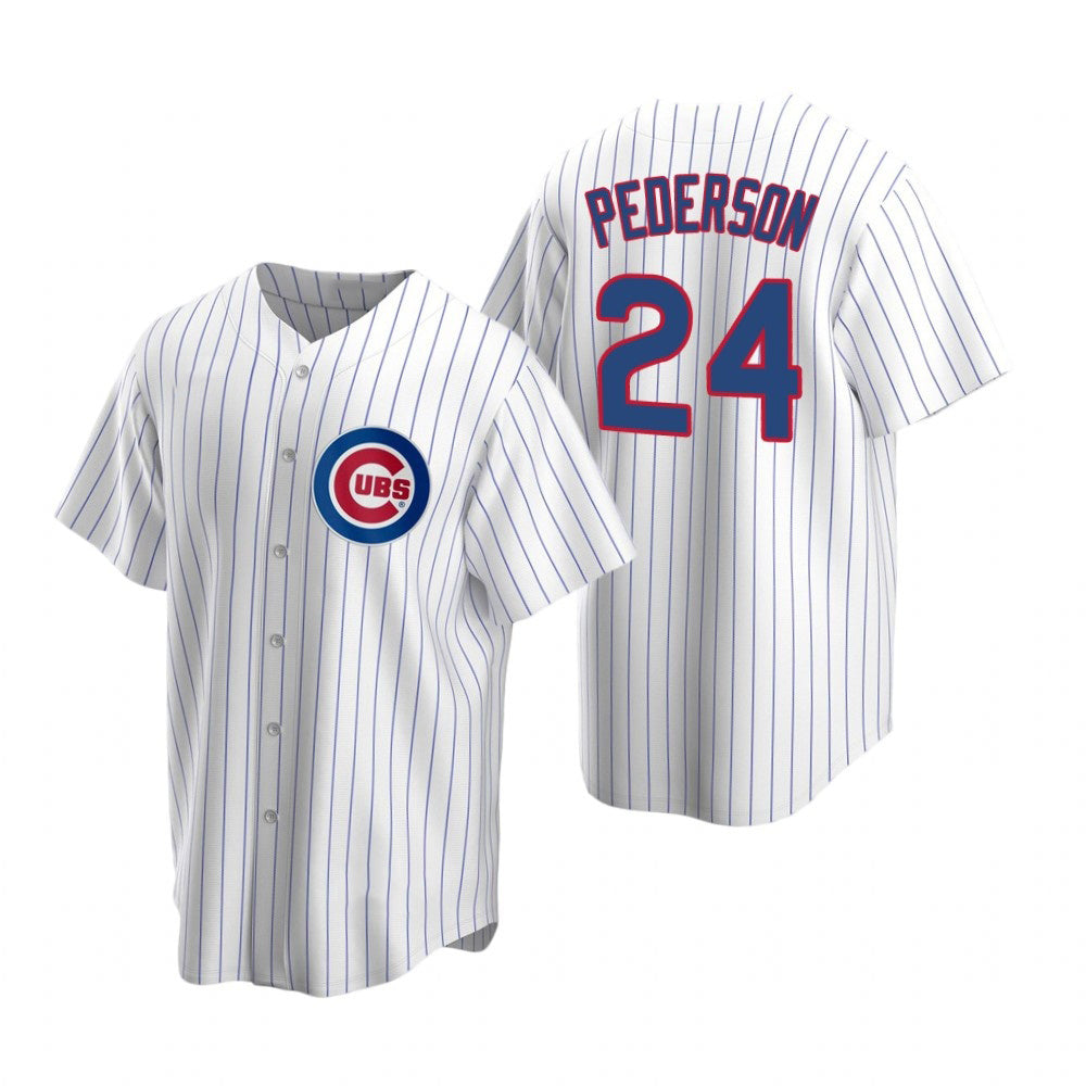 Chicago Cubs #24 Joc Pederson White AmberGomez Replica Home Jersey