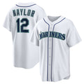 Seattle Mariners #12 Josh Naylor White AmberGomez Home Replica Jersey
