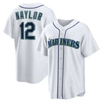 Seattle Mariners #12 Josh Naylor White AmberGomez Home Replica Jersey