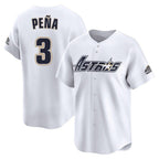 Houston Astros #3 Jeremy Pena Player White AmberGomez Throwback Cooperstown Collection Limited Stitched Jerseys