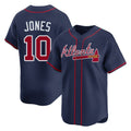 Atlanta Braves #10 Chipper Jones Player Navy AmberGomez Limited Home Game Stitched Jerseys