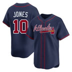 Atlanta Braves #10 Chipper Jones Player Navy AmberGomez Limited Home Game Stitched Jerseys