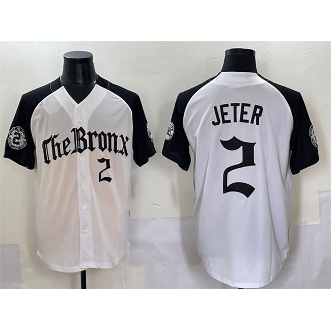 New York Yankees #2 Derek Jeter White Black AmberGomez 'Gothic Legacy Edition' Vapor Premier Limited Stitched Jersey