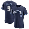 Chicago Cubs #9 Miguel Amaya Player Navy AmberGomez City Connect Limited Elite Home Stitched Jerseys