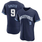 Chicago Cubs #9 Miguel Amaya Player Navy AmberGomez City Connect Limited Elite Home Stitched Jerseys