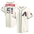 Arizona Diamondbacks #51 Randy Johnson Player Cream AmberGomez USA 250 Fourth of July Home Game Stitched Jerseys