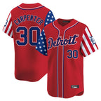 Detroit Tigers #30 Kerry Carpenter Player Red AmberGomez Independence Day Vapor Premier Limited Stitched Jerseys