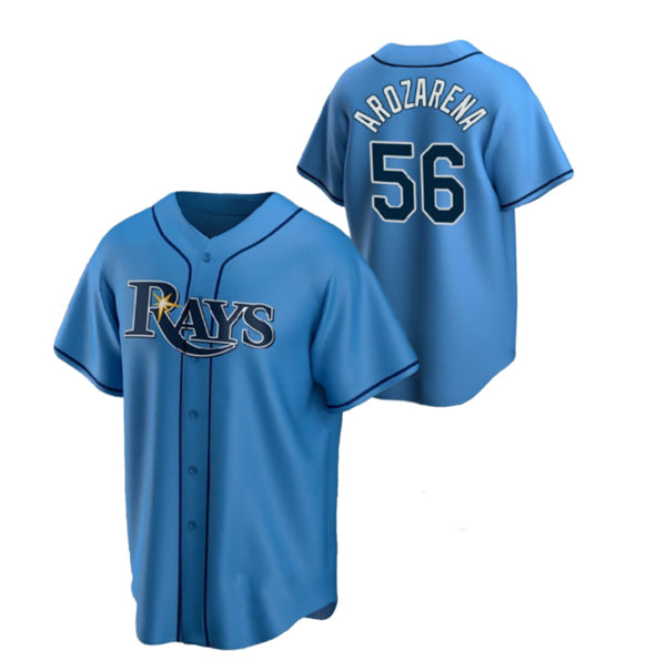 Tampa Bay Rays #56 Randy Arozarena Blue AmberGomez Cool Base Stitched Jersey
