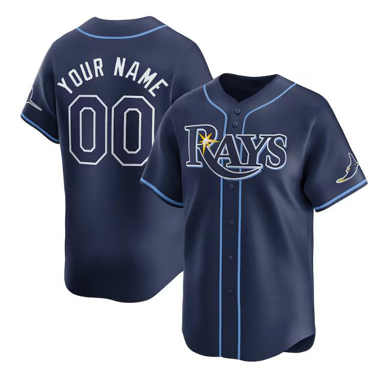 Custom Tampa Bay Rays Active Player Navy AmberGomez Away Limited Stitched Jersey
