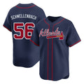 Atlanta Braves #56 Spencer Schwellenbach Player Navy AmberGomez Limited Home Game Stitched Jerseys