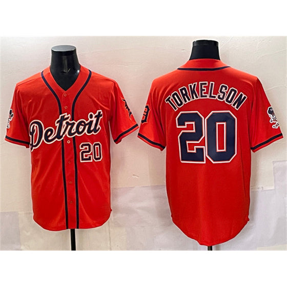 Detroit Tigers #20 Spencer Torkelson Orange AmberGomez With Patch Vapor Premier Limited Stitched Jersey